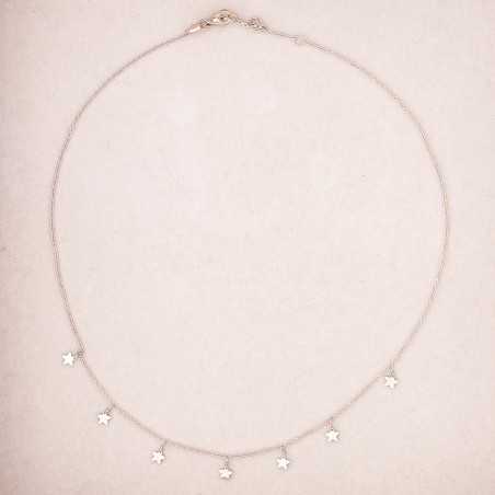 STEEL SHORT NECKLACE WITH LITTLE STAR PENDANTS