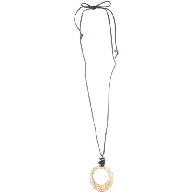 COLLAR LARGO COLGANTE ANILLA METAL