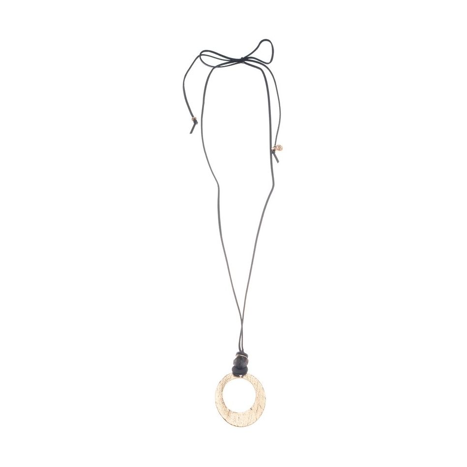 COLLAR LARGO COLGANTE ANILLA METAL