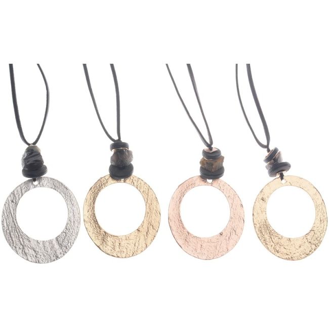 COLLAR LARGO COLGANTE ANILLA METAL