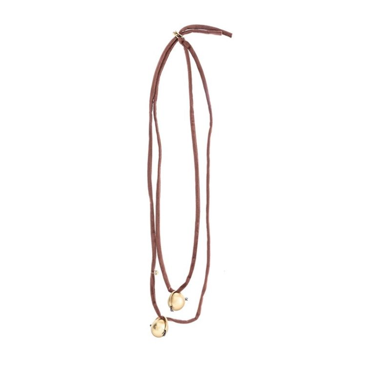 COLLAR LARGO TERCIOPELO DOBLE COLGANTE BOLAS