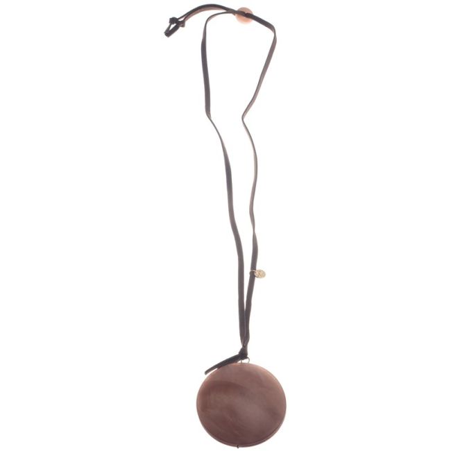 MATT RESIN CIRCULAR PENDANT LONG NECKLACE