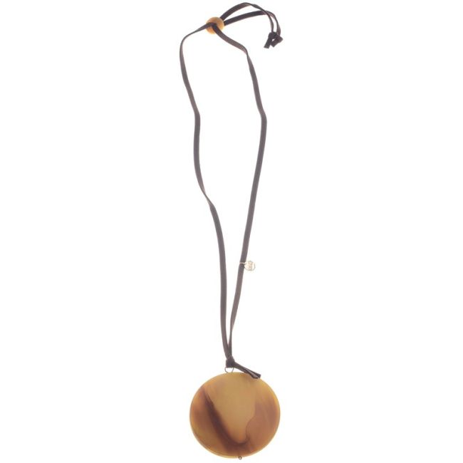 COLLAR LARGO COLGANTE CIRCULAR RESINA MATE