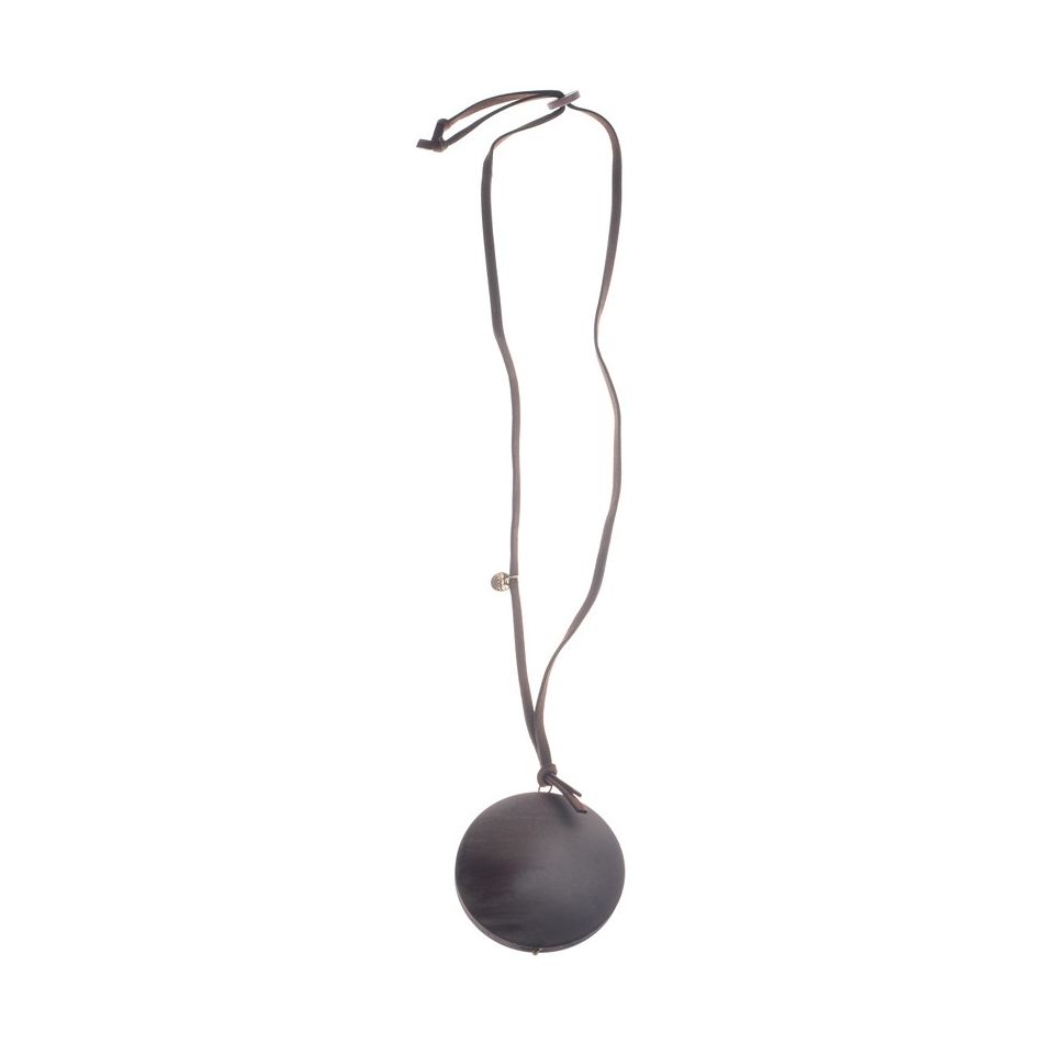 COLLAR LARGO COLGANTE CIRCULAR RESINA MATE