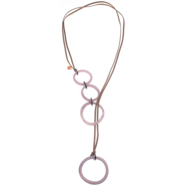 LONG NECKLACE WITH FOUR RESIN RINGS