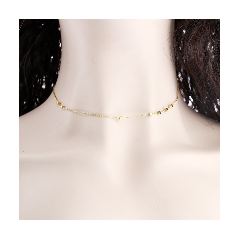 STEEL SHORT NECKLACE WITH MEDALS CHAIN
