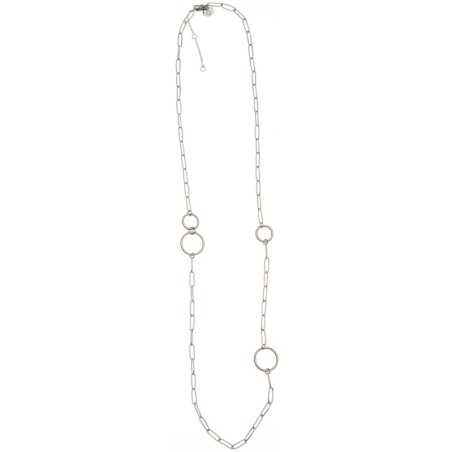 LONG STEEL NECKLACE WITH RECTANGULAR RING CHAIN