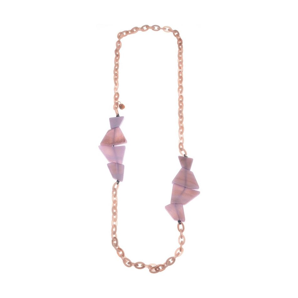 RESIN GEOMETRIC BEADS LINKS LONG NECKLACE
