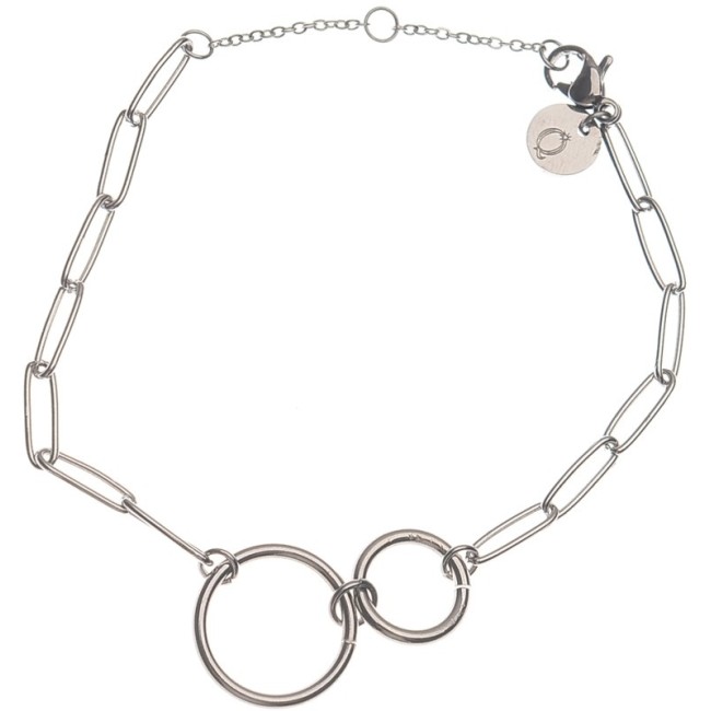 PULSERA ACERO CADENA RECTANGULAR DOBLE ANILLA