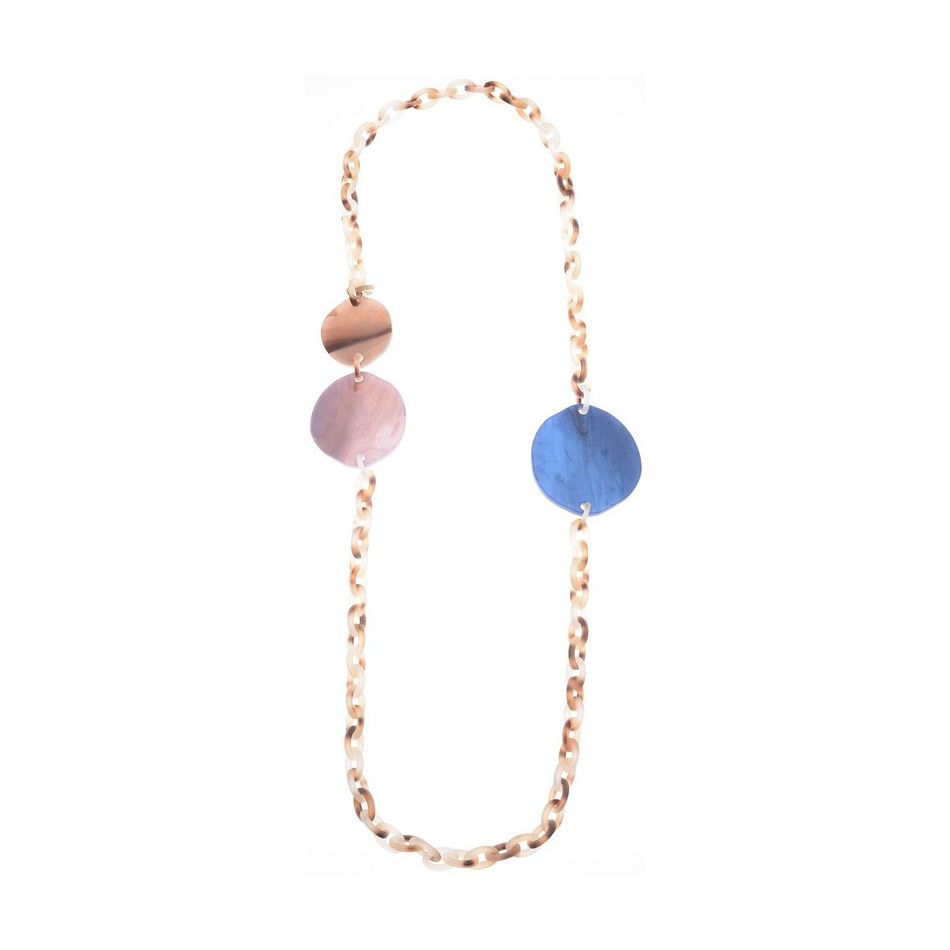 RESIN GEOMETRIC BEADS LINKS LONG NECKLACE