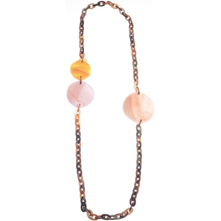 RESIN GEOMETRIC BEADS LINKS LONG NECKLACE 2