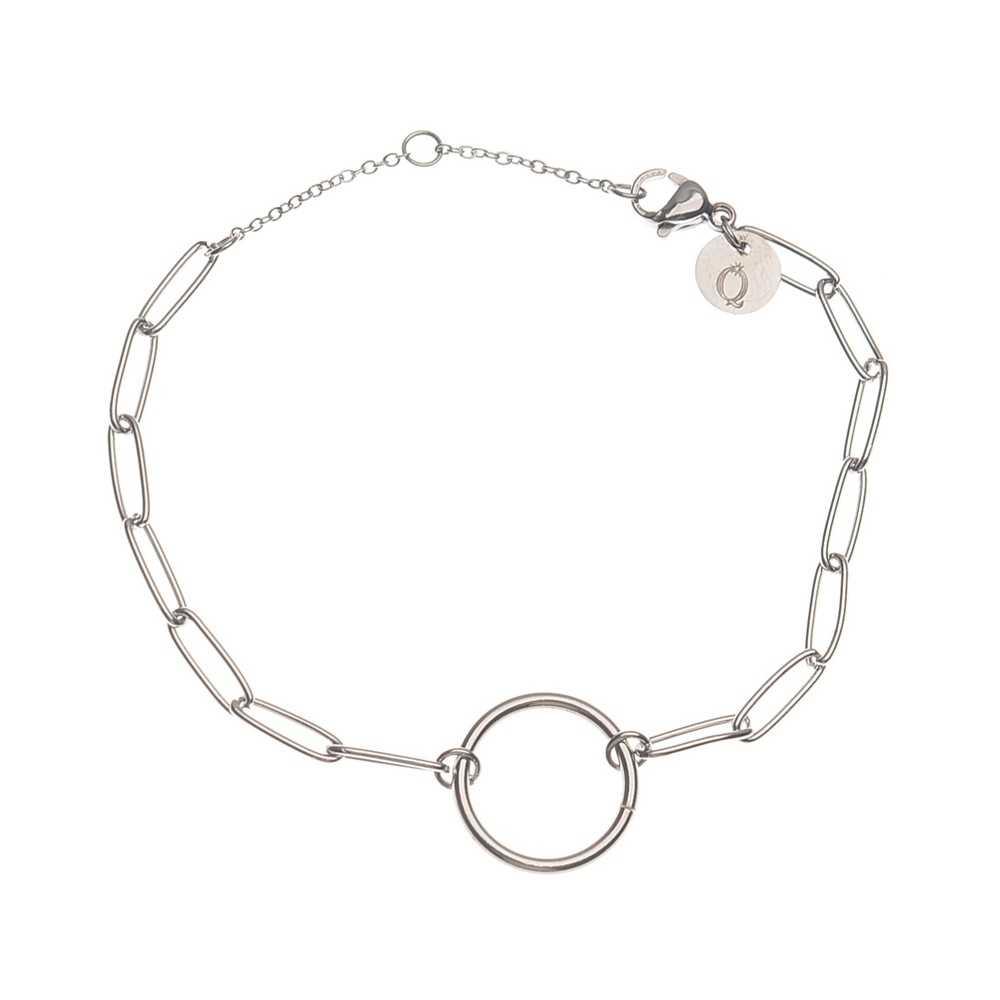 STEEL BRACELET WITH RECTANGULAR RING CHAIN