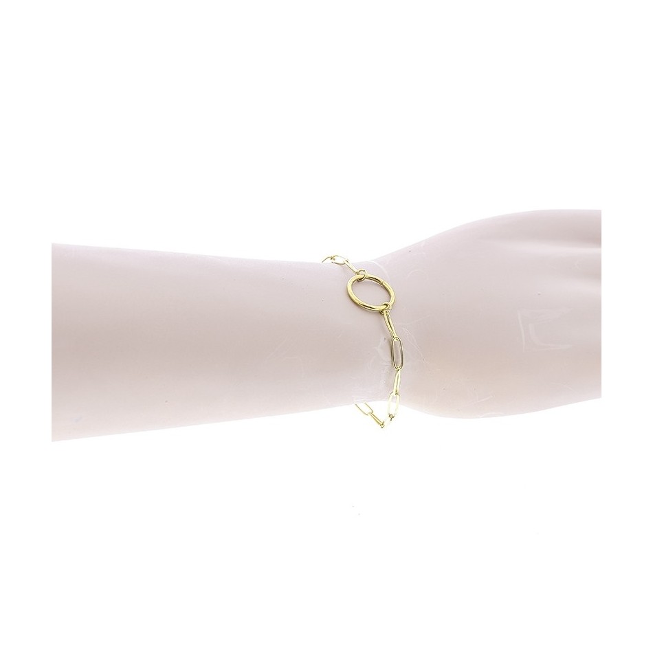PULSERA ACERO CADENA RECTANGULAR ANILLA