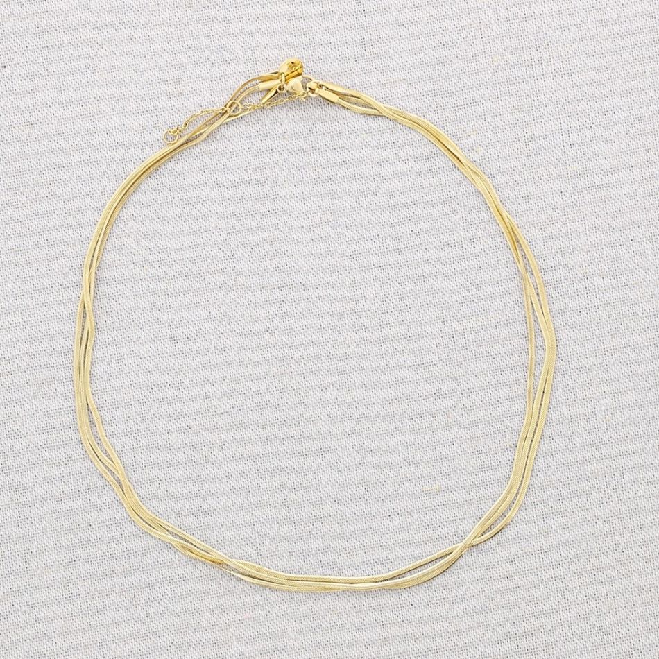 STEEL TRIPLE CHAIN SHORT NECKLACE