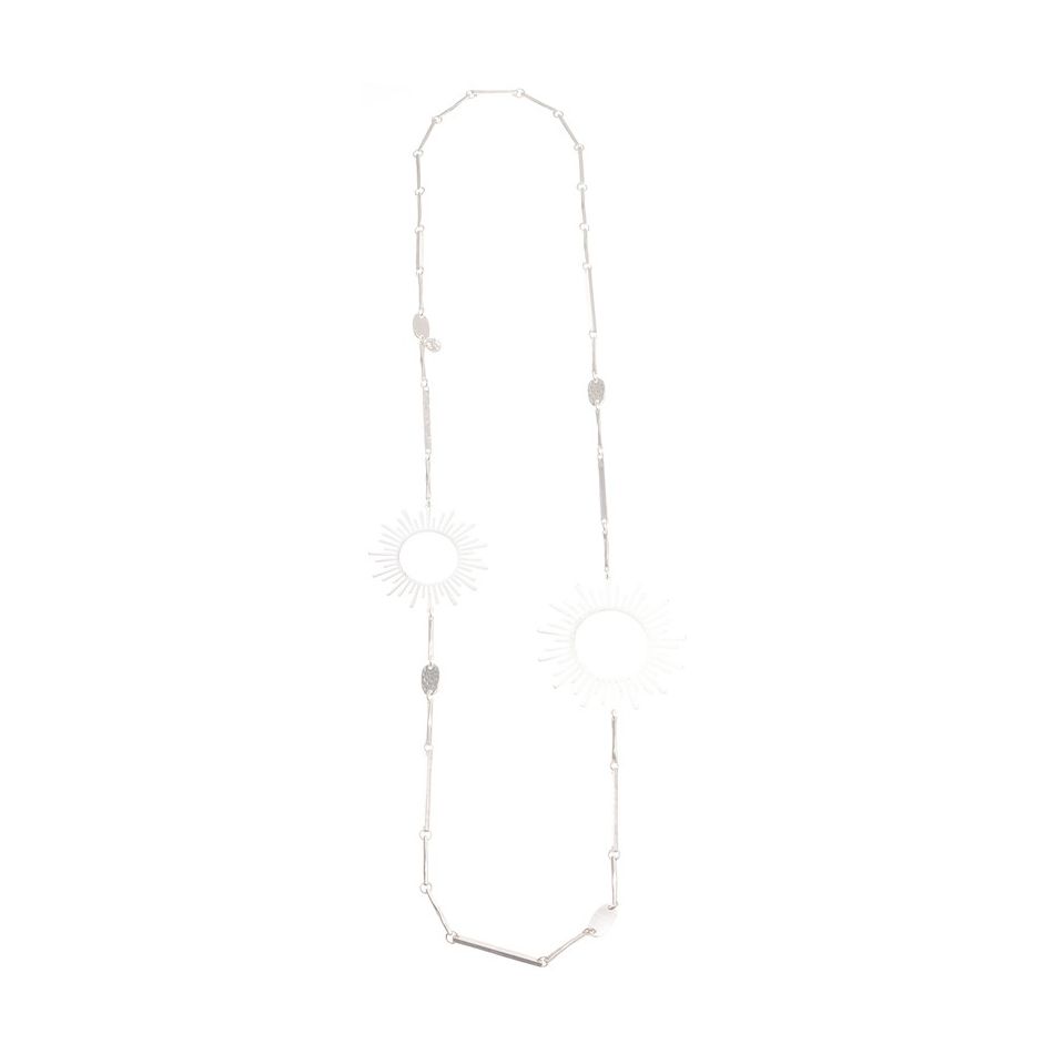 METAL DOUBLE SUN LONG NECKLACE