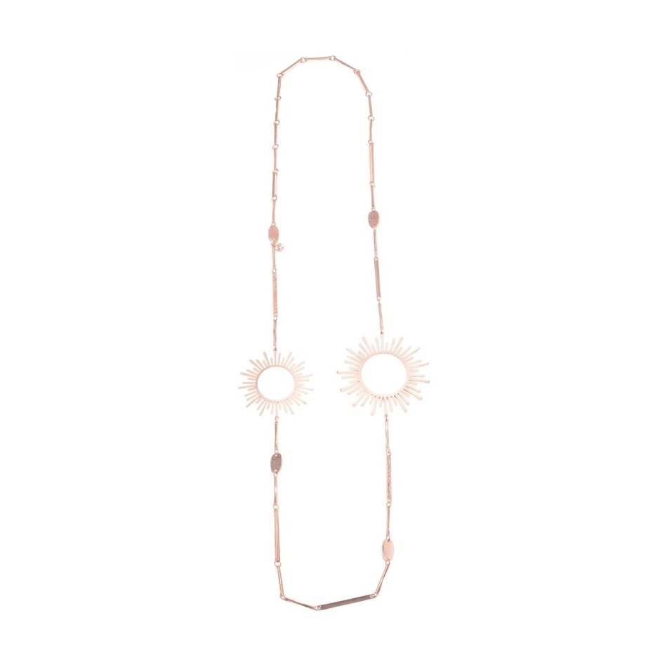 METAL DOUBLE SUN LONG NECKLACE