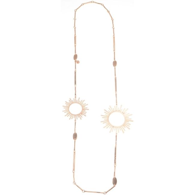 METAL DOUBLE SUN LONG NECKLACE