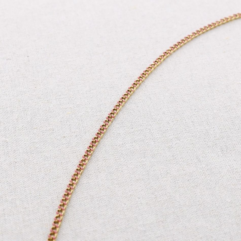 STEEL SHORT NECKLACE WITH ENAMEL LINKS