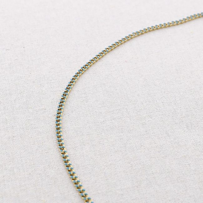 STEEL SHORT NECKLACE WITH ENAMEL LINKS