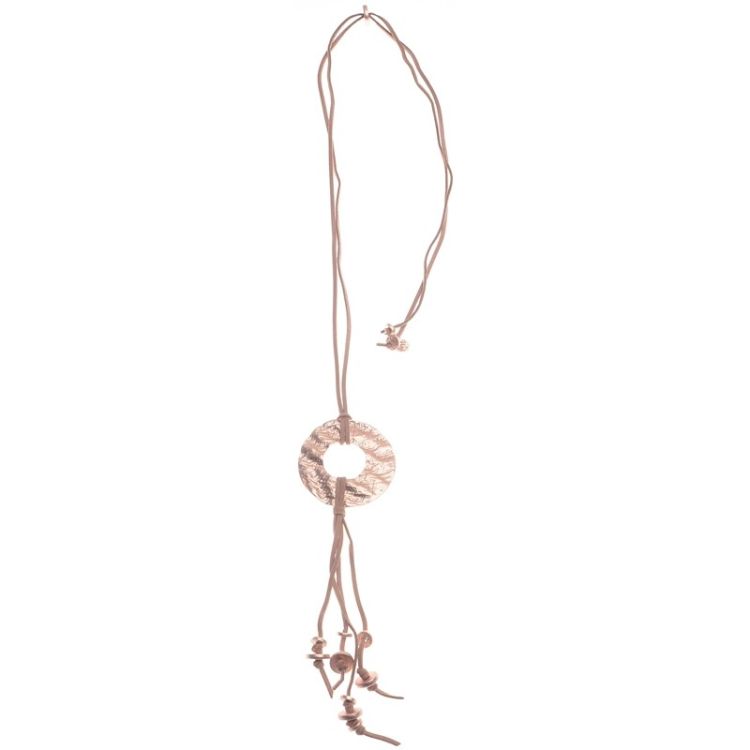 COLLAR LARGO COLGANTE DÓNUT FLECO