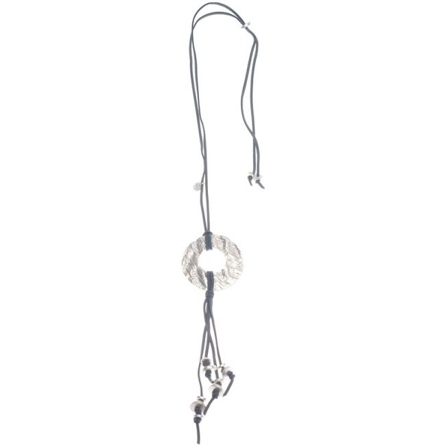 COLLAR LARGO COLGANTE DÓNUT FLECO