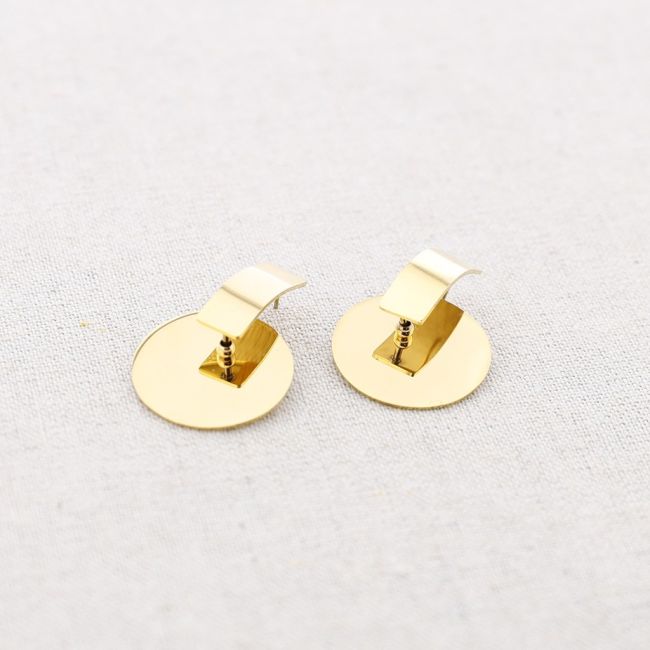 2CM MEDAL PENDANT STEEL EARRINGS
