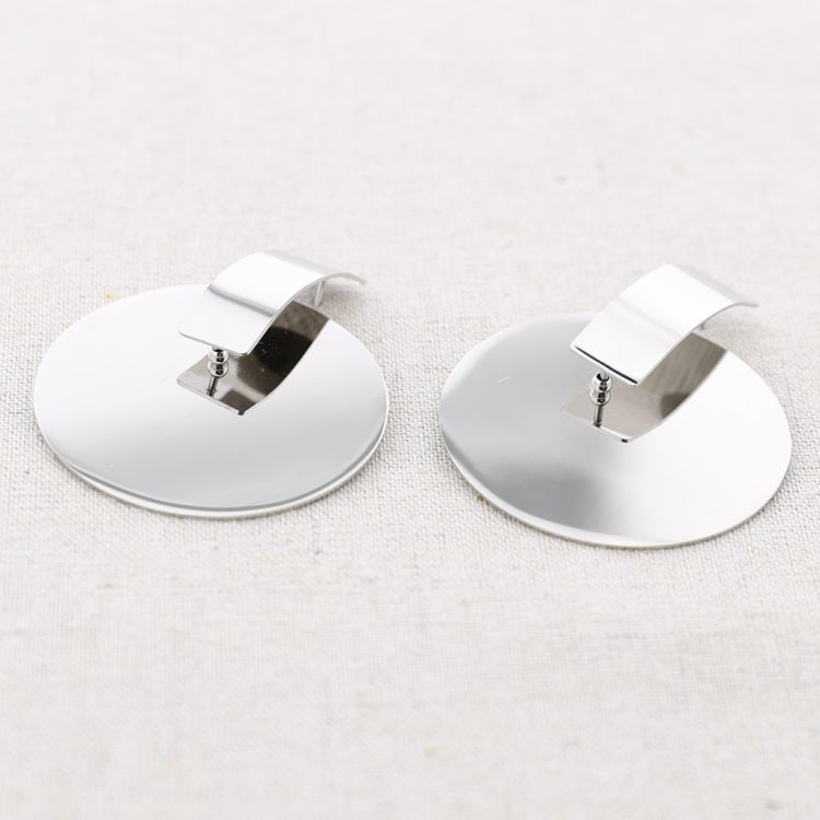 PENDIENTES ACERO COLGANTE MEDALLA 5CM