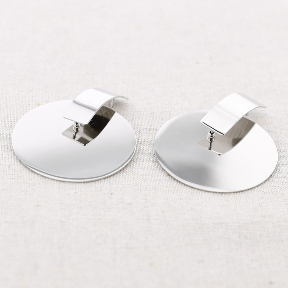 PENDIENTES ACERO COLGANTE MEDALLA 5CM