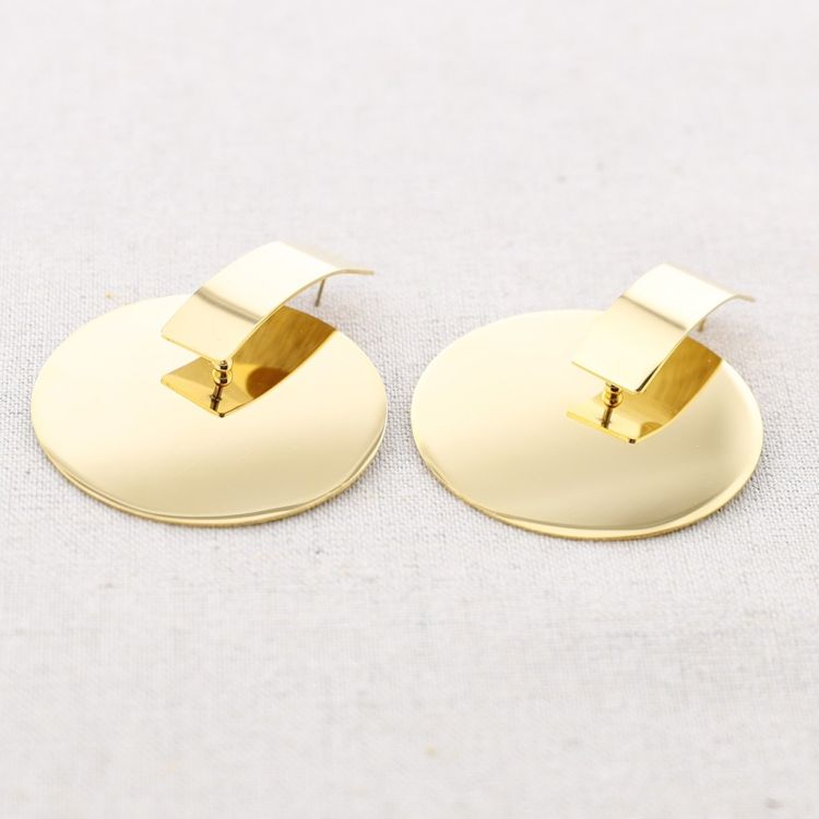 5CM MEDAL PENDANT STEEL EARRINGS 2