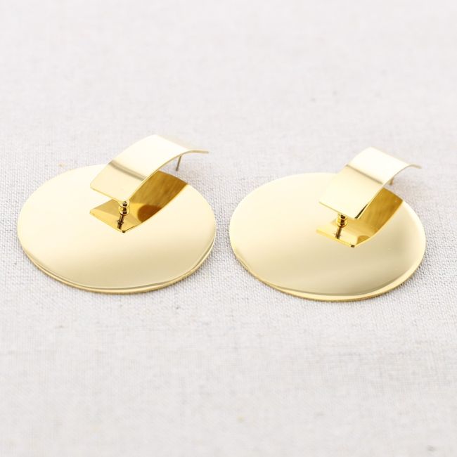 PENDIENTES ACERO COLGANTE MEDALLA 5CM