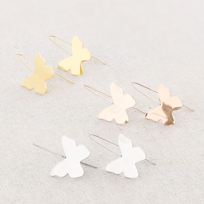 PENDIENTES ACERO MARIPOSA