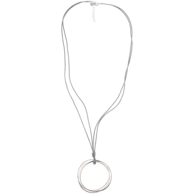 COLLAR LARGO COLGANTE TRIPLE ANILLA METAL