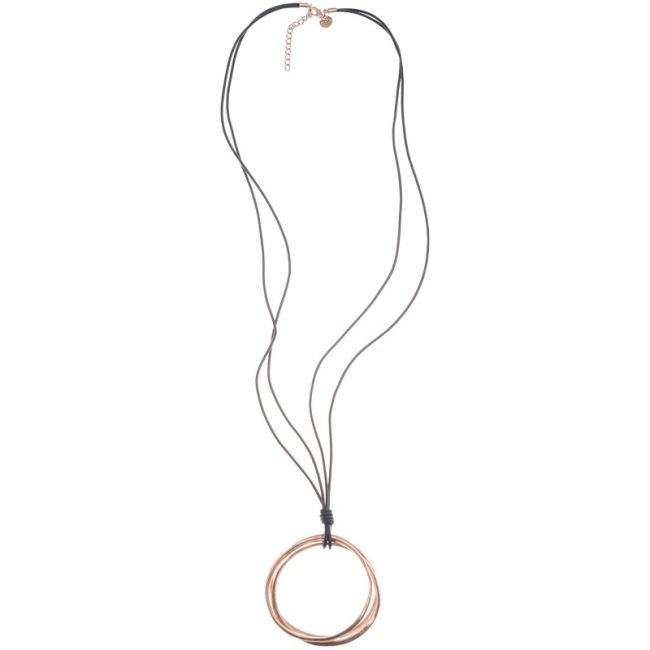 COLLAR LARGO COLGANTE TRIPLE ANILLA METAL