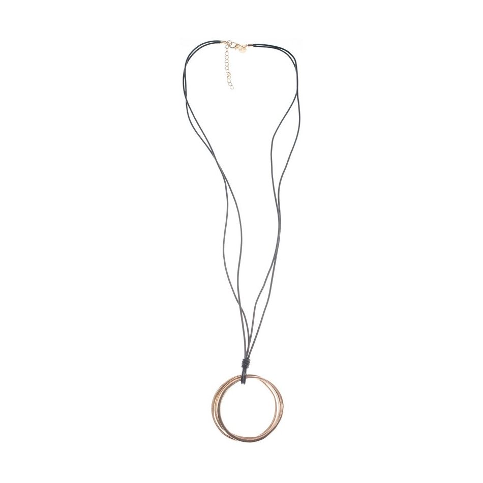 COLLAR LARGO COLGANTE TRIPLE ANILLA METAL