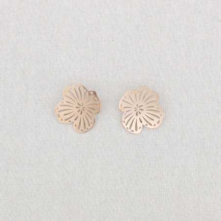 STEEL EARRINGS FRETWORK FLOWER