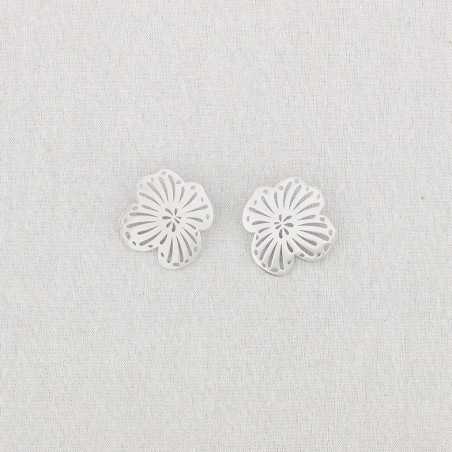 STEEL EARRINGS FRETWORK FLOWER