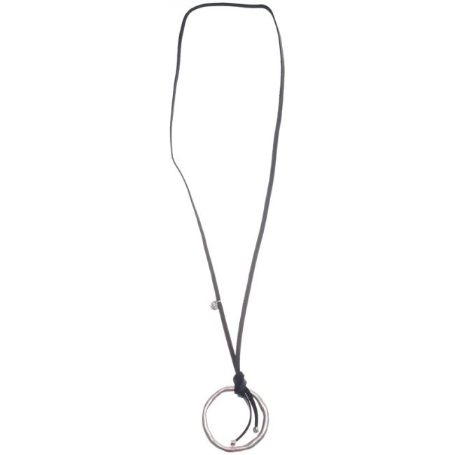 COLLAR LARGO COLGANTE ANILLA METAL