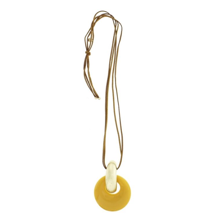 COLLAR LARGO COLGANTE METAL RESINA