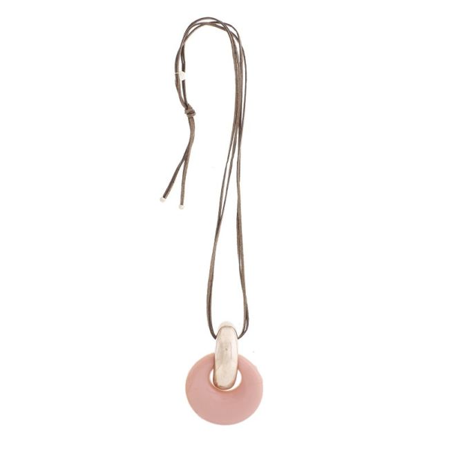 LONG NECKLACE METAL RESIN PENDANT
