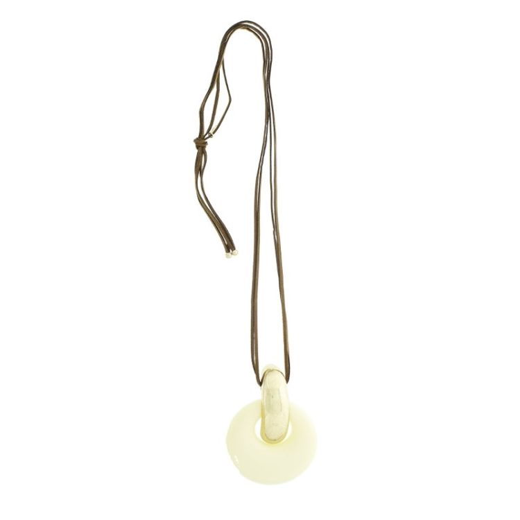 LONG NECKLACE METAL RESIN PENDANT 2