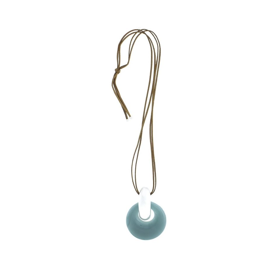 LONG NECKLACE METAL RESIN PENDANT