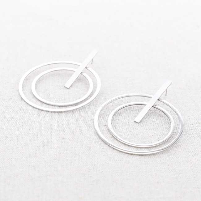 STEEL EARRINGS GEOMETRIC SHAPE