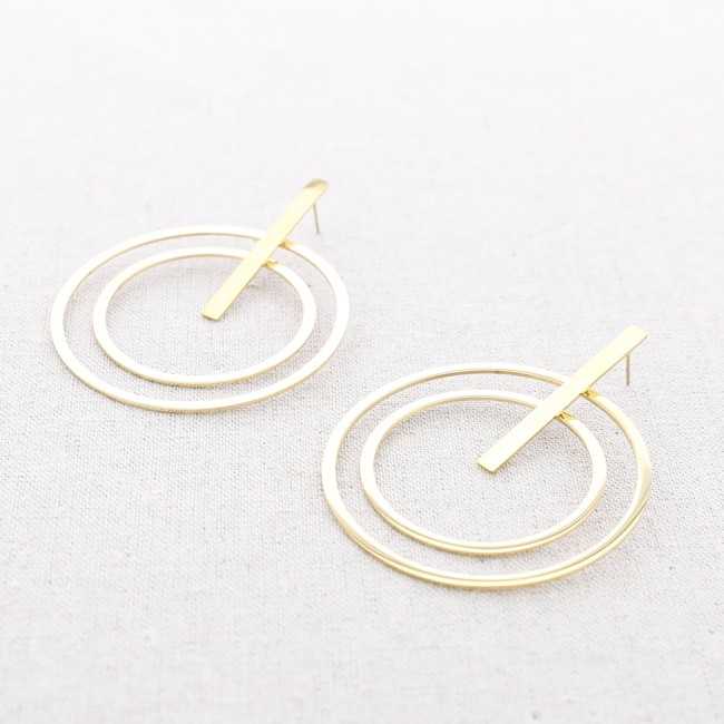 STEEL EARRINGS GEOMETRIC SHAPE