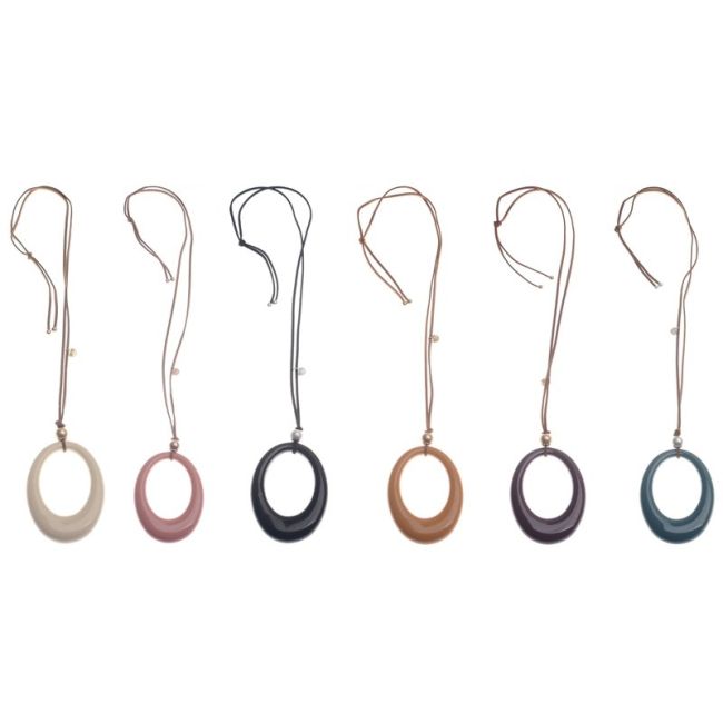 LONG NECKLACE PENDANT RESIN RING