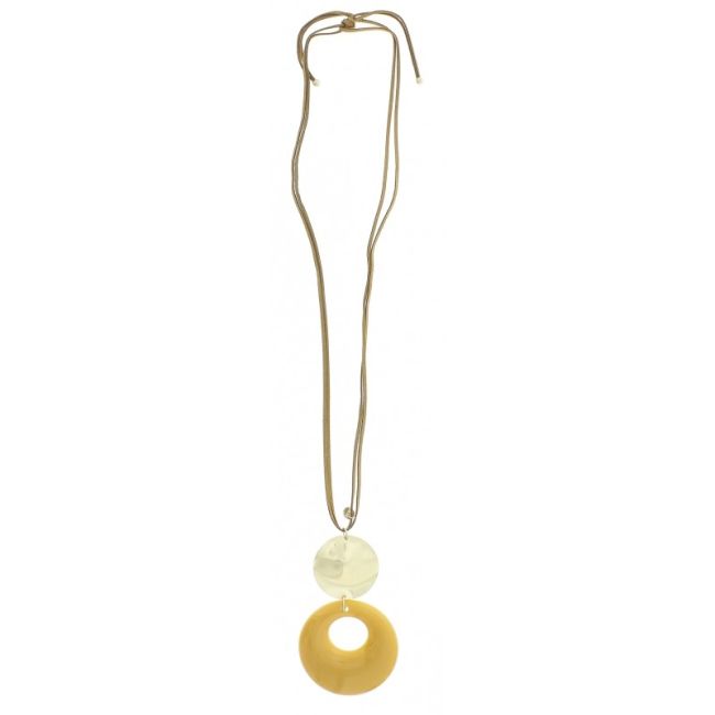 LONG NECKLACE METAL RESIN PENDANT
