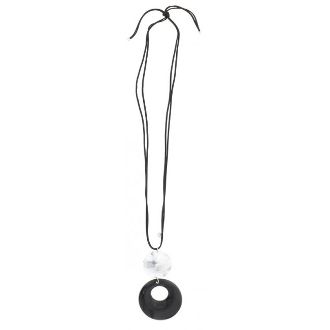 LONG NECKLACE METAL RESIN PENDANT