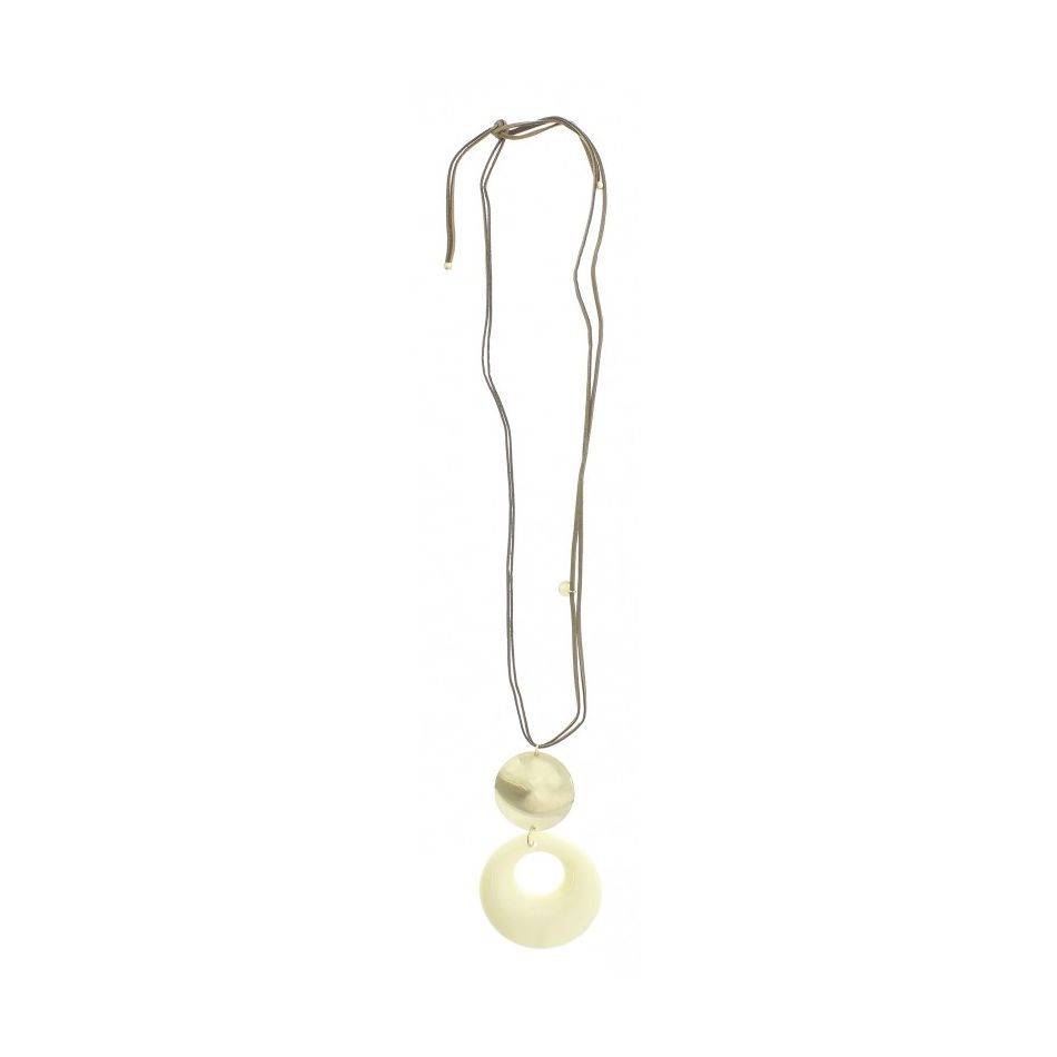 LONG NECKLACE METAL RESIN PENDANT
