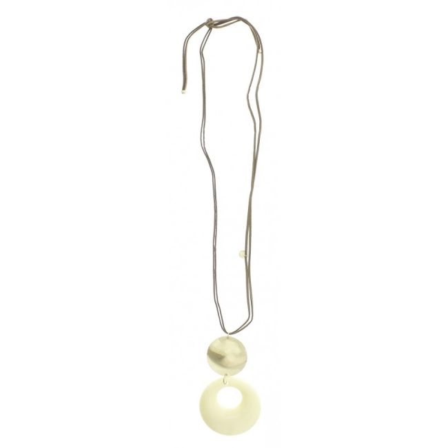LONG NECKLACE METAL RESIN PENDANT