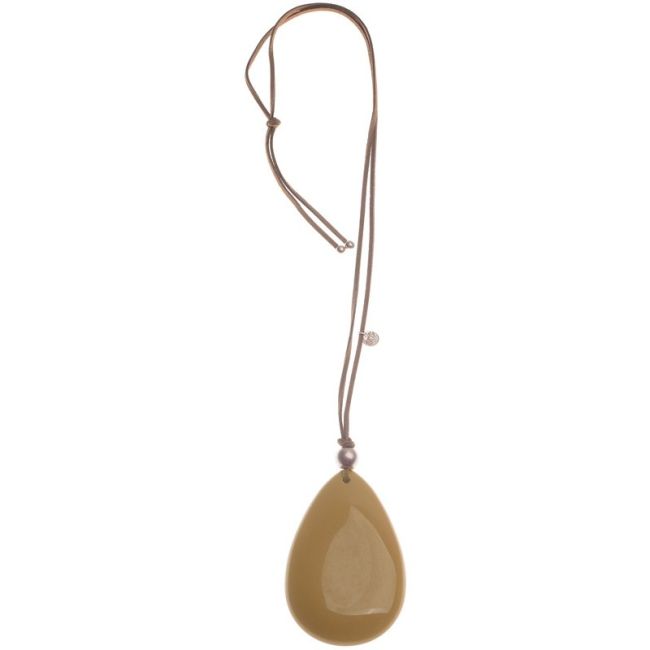 LONG RESIN DROP PENDANT NECKLACE
