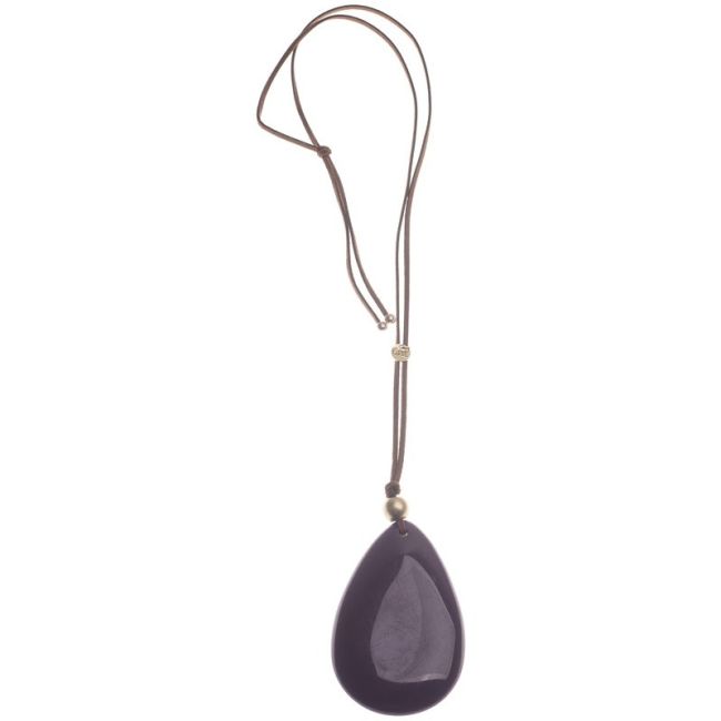 LONG RESIN DROP PENDANT NECKLACE